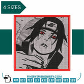 Itachi red-eyed Naruto - Animé  - Embroidery Design - FineryEmbroidery